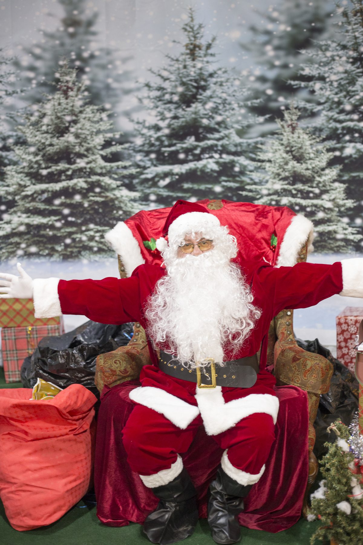 Santa welcoming families at Christmas Time