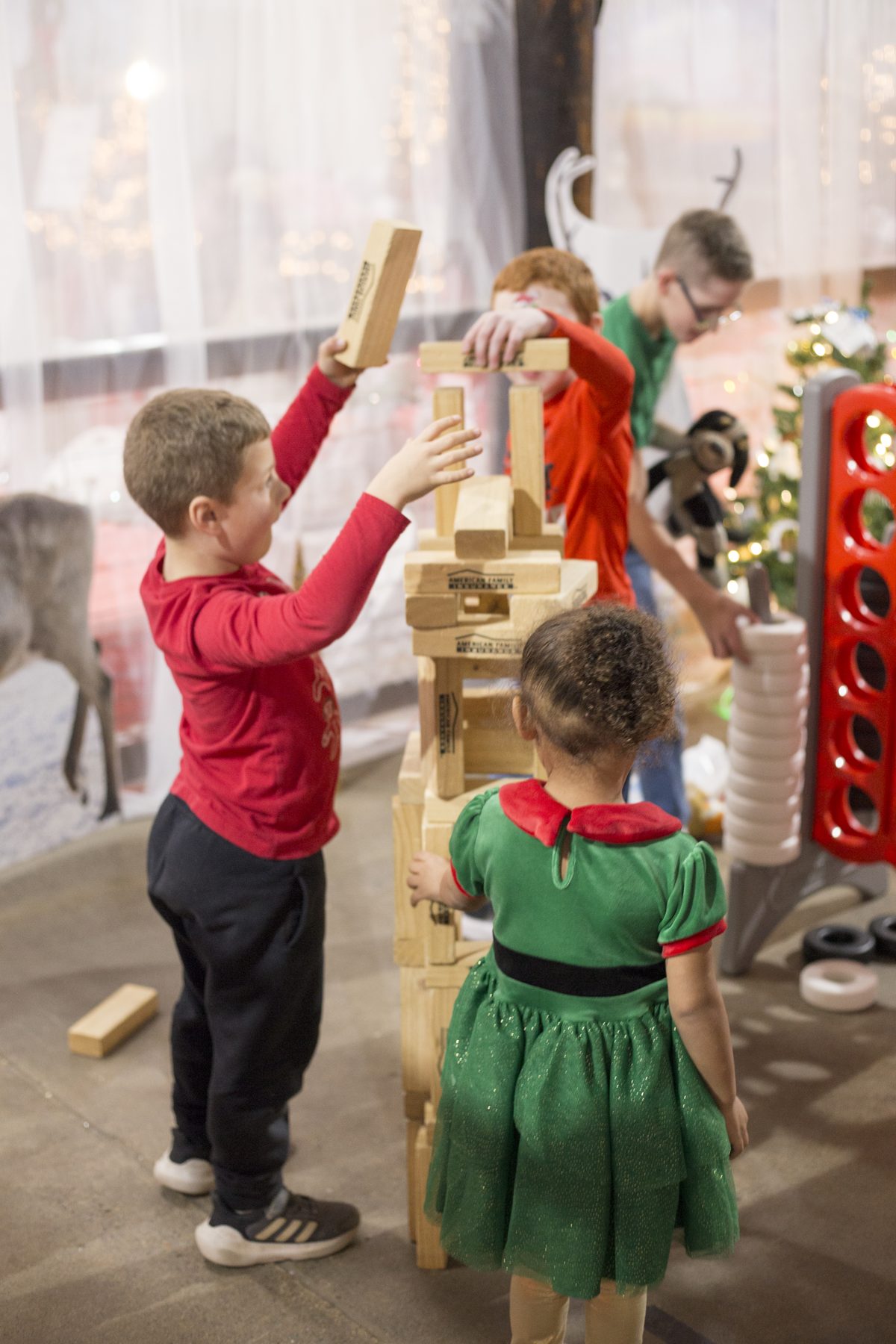 Children enjoying activities at Christmas Time inside The Mill