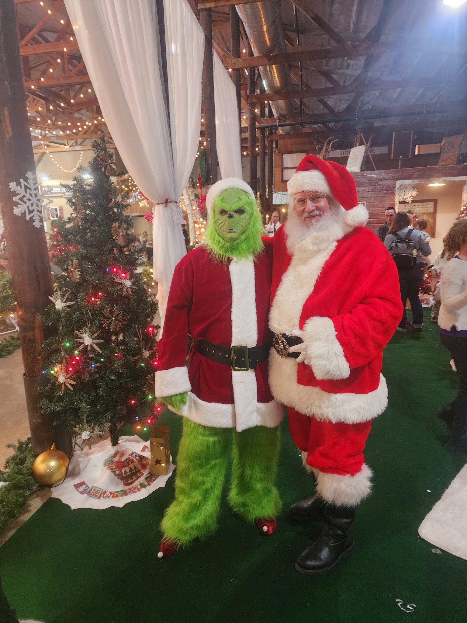 Santa and the Grinch together at Christmas Time